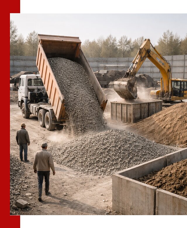 Доставка нерудных материалов с погрузкой и разгрузкой в грозном