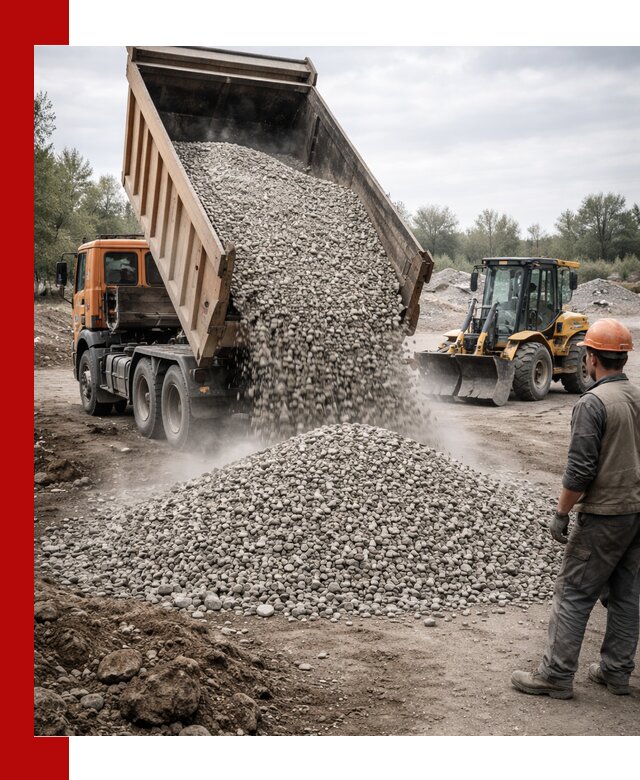 Доставка щебня в грозном крупными и мелкими фракциями