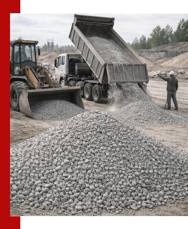 Доставка известнякового щебня фр. 5–20 в грозном