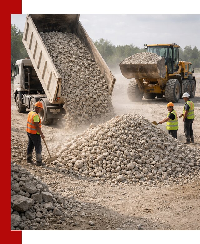 Доставка известнякового щебня фр. 40-70 в грозном