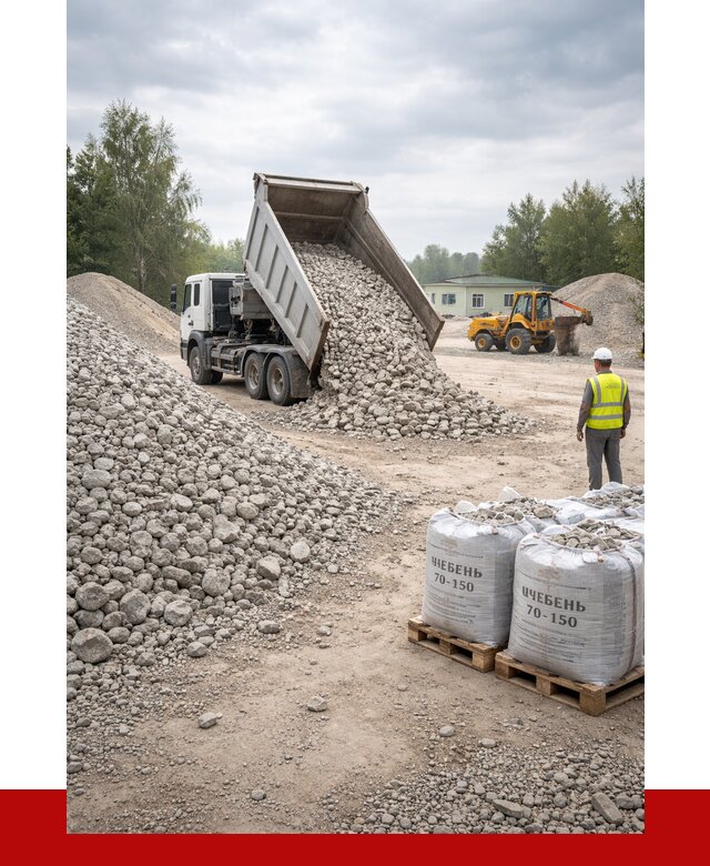 Известняковый щебень фракция 70-150 в грозном от 1283 р. | ПРОНЕРУДГрз