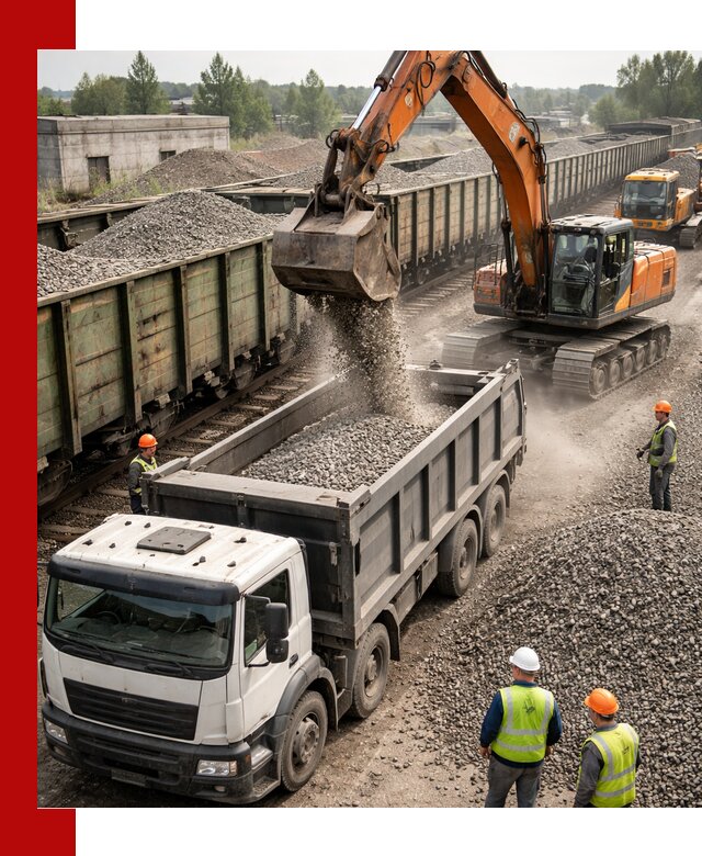 Железнодорожный щебень фракция 25–60 для поставок в грозном