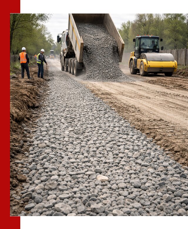 Доставка щебня для отсыпки дорог в грозном высокого качества