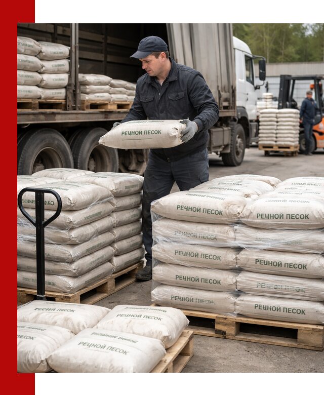 Речной песок в мешках с доставкой в грозном