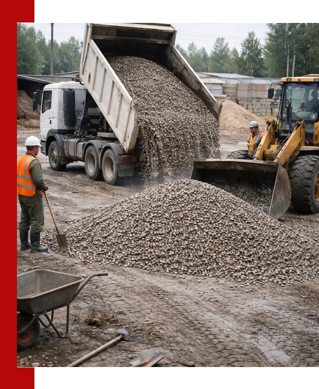 Мытый гравий с доставкой в грозном от карьера до участка