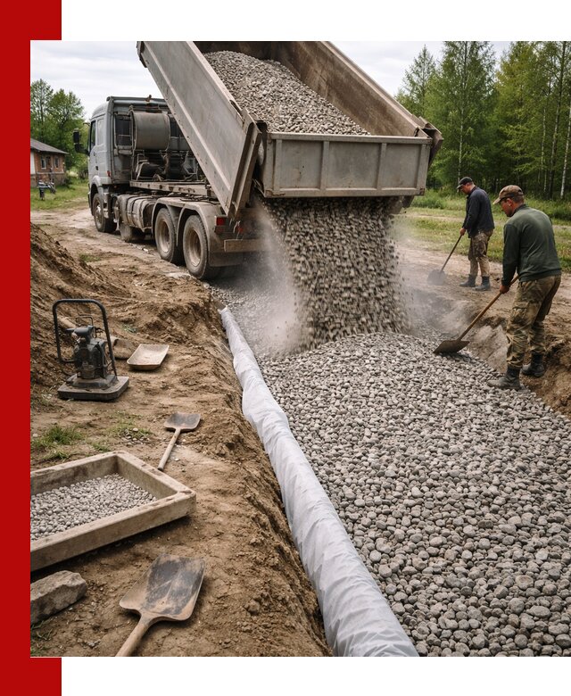 Гравий для дренажа с доставкой в грозном качественный и недорогой