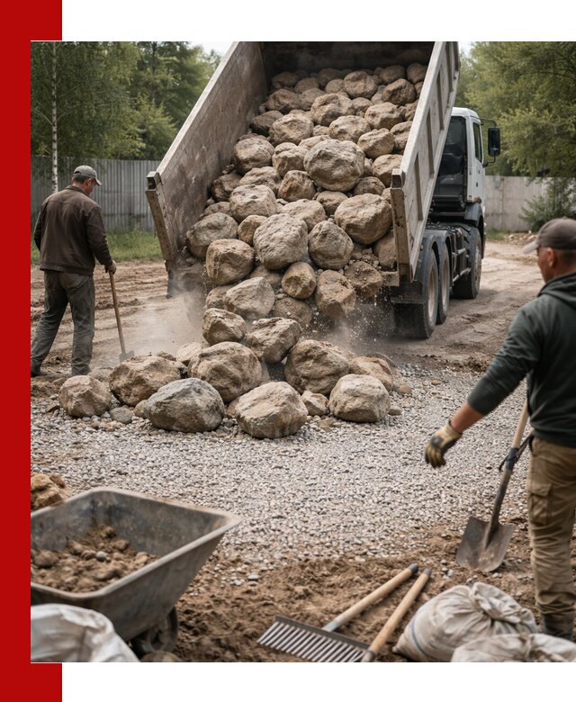 Доставка и укладка булыжника в грозном