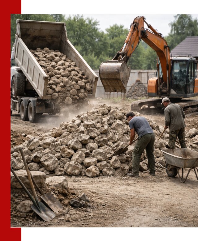 Доставка и разгрузка бутового камня в грозном
