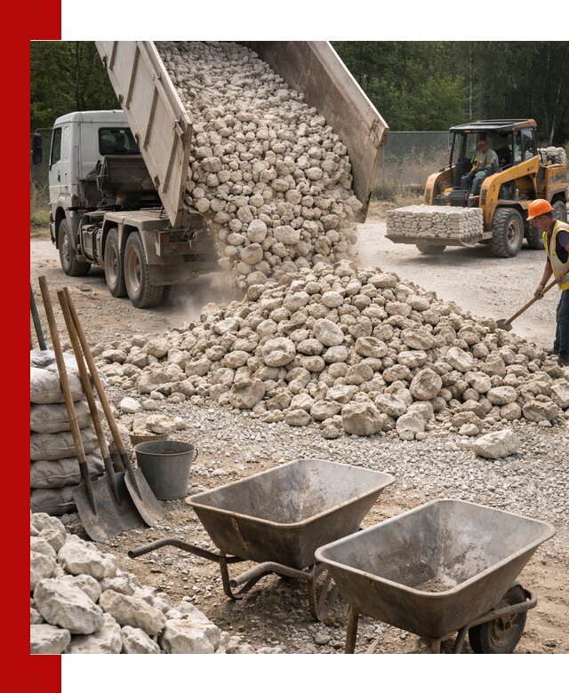 Доставка и продажа бутового известнякового камня в грозном