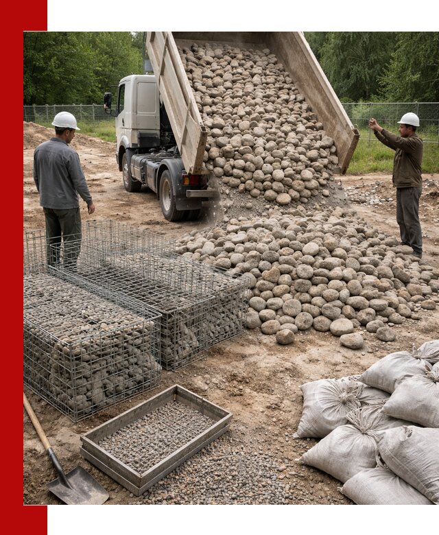 Камень для габионов фракция 70–151 в грозном