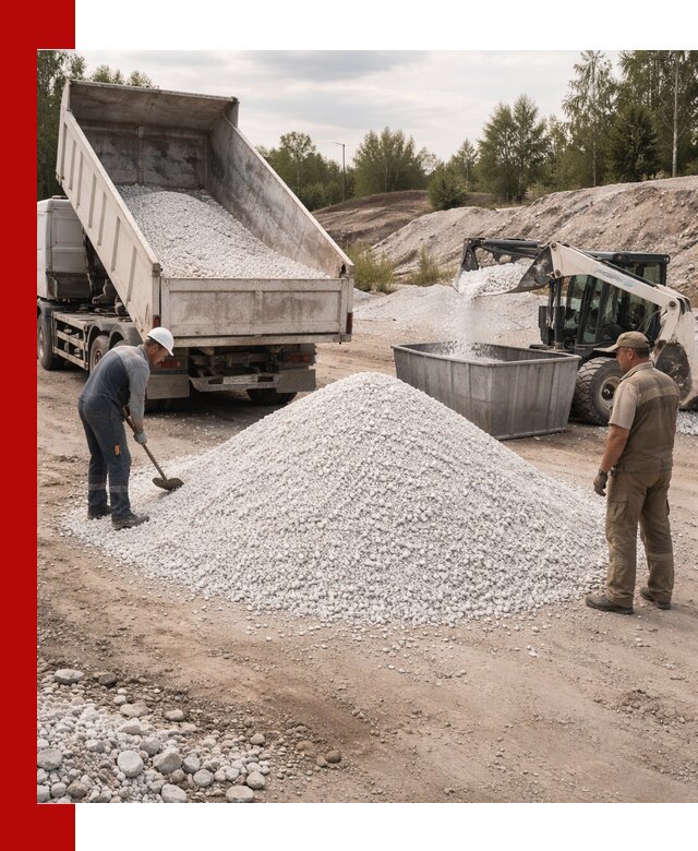 Доставка и продажа белой мраморной крошки в грозном