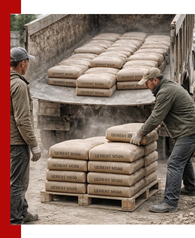 Цемент М500 с доставкой самосвалом в грозном