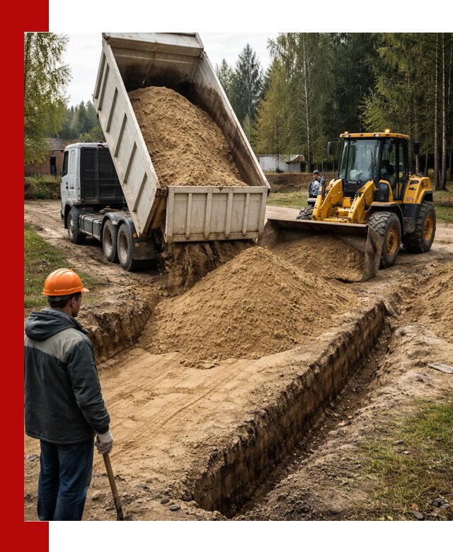 Доставка песчаного грунта в грозном для строительных работ