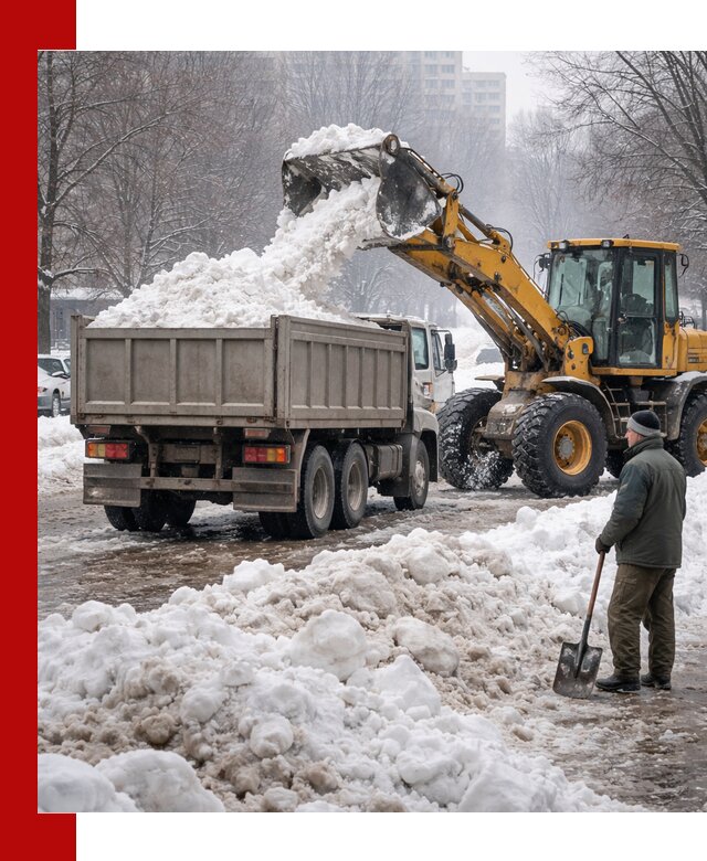 Вывоз снега грузовой техникой в грозном оперативно и чисто